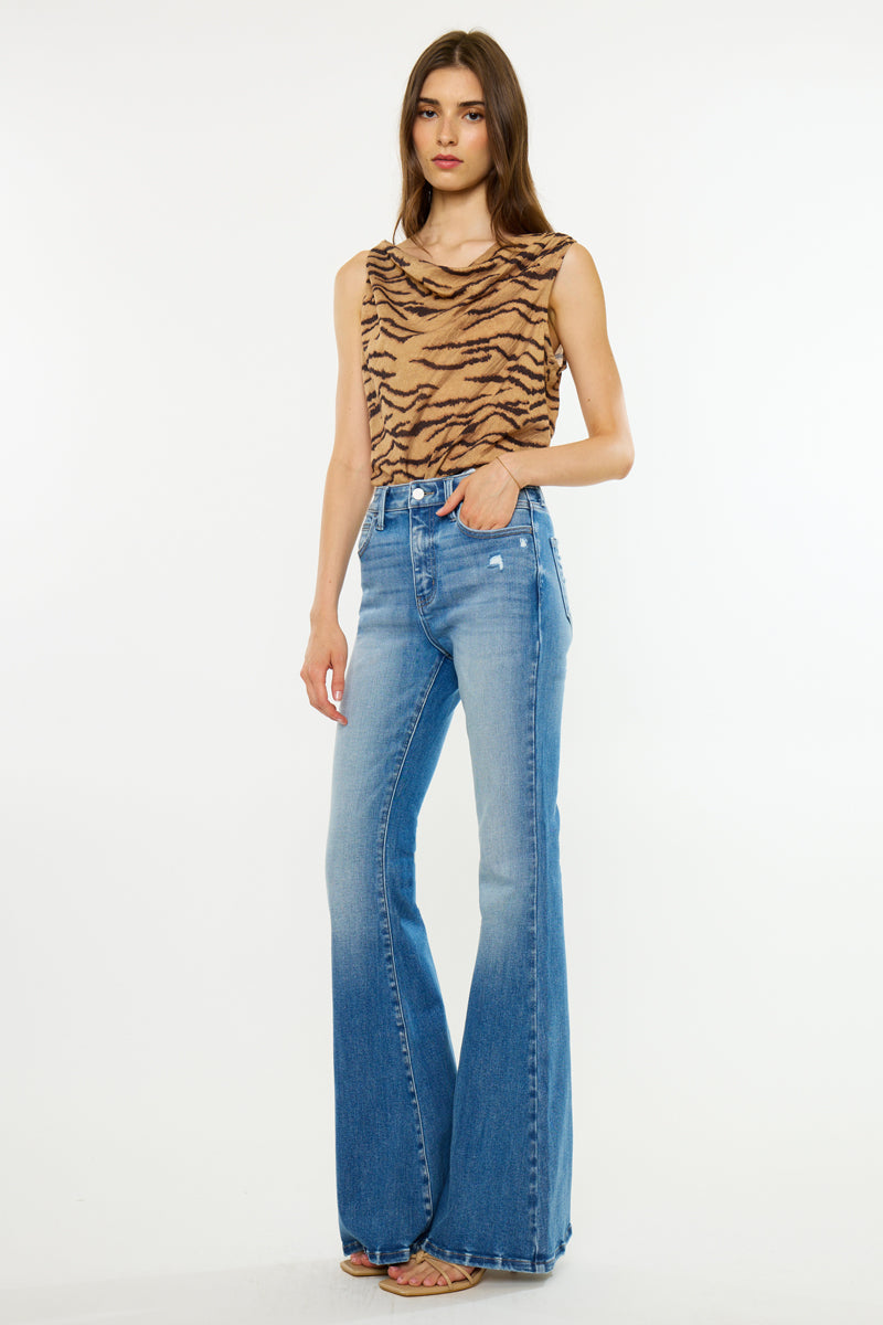 Women's High Rise Super Flare Jeans - Blythe