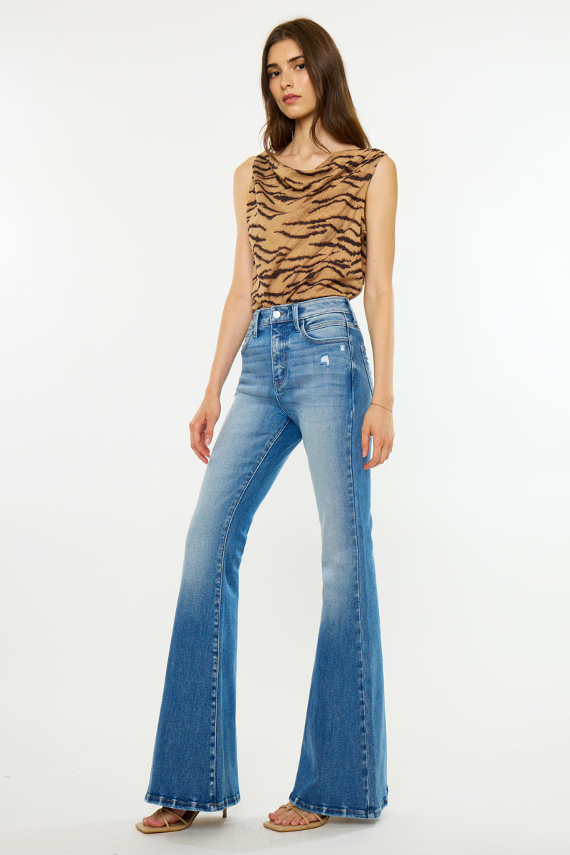 Women's High Rise Super Flare Jeans - Blythe