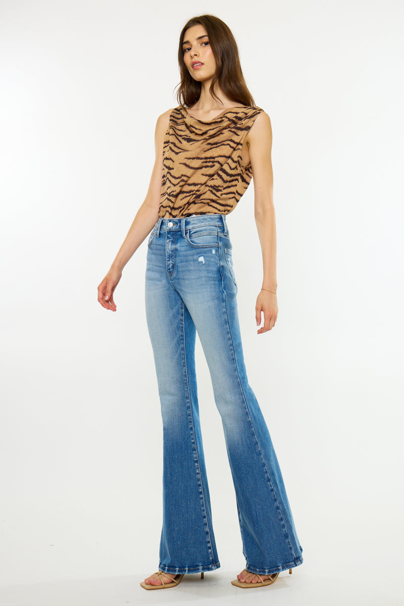 Women's High Rise Super Flare Jeans - Blythe