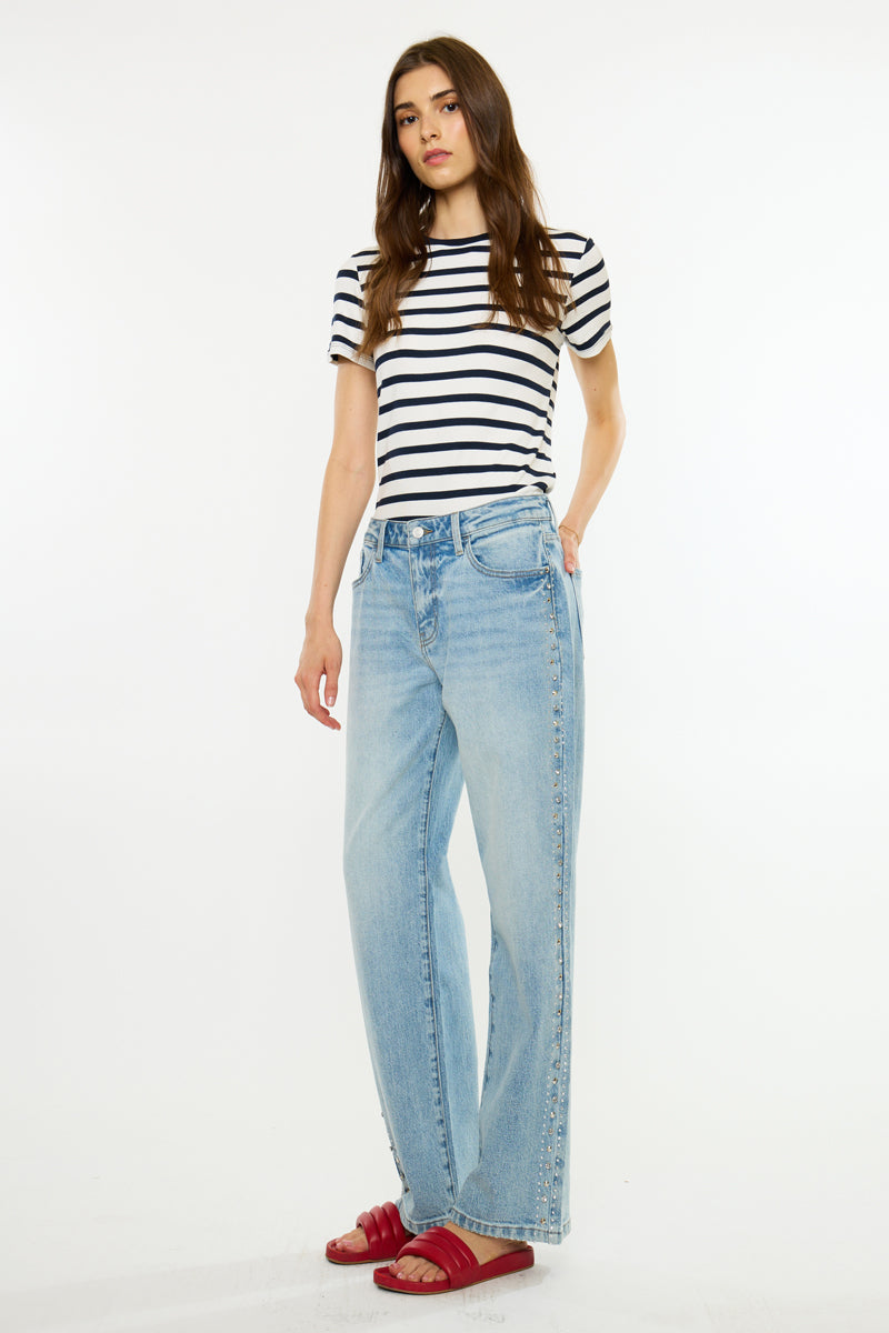 Women's Low Slung Baggy Jeans - Arabella