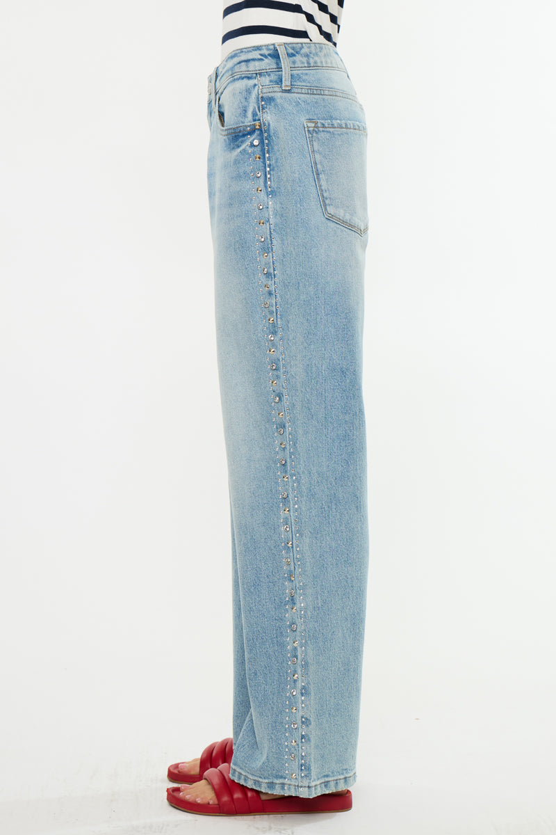 Women's Low Slung Baggy Jeans - Arabella