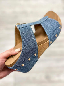 CORKYS TABOO DENIM WEDGE