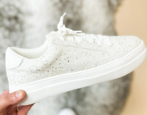 Corkys White Chunky Glaring Glitter Sneakers