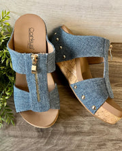 Load image into Gallery viewer, CORKYS TABOO DENIM WEDGE
