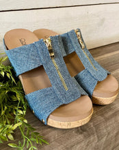 Load image into Gallery viewer, CORKYS TABOO DENIM WEDGE
