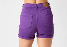 Load image into Gallery viewer, Judy Blue Hi Rise Tummy Control Garment dye short Purple
