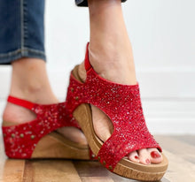 Load image into Gallery viewer, Corkys Refreshing Red Glitter Shoes
