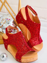 Load image into Gallery viewer, Corkys Refreshing Red Glitter Shoes
