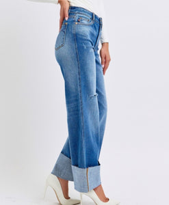 JUDY BLUE WIDE LEG BIG CUFF