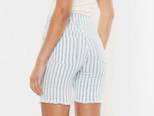Load image into Gallery viewer, KanCan Blue and White Striped Shorts
