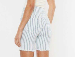 KanCan Blue and White Striped Shorts