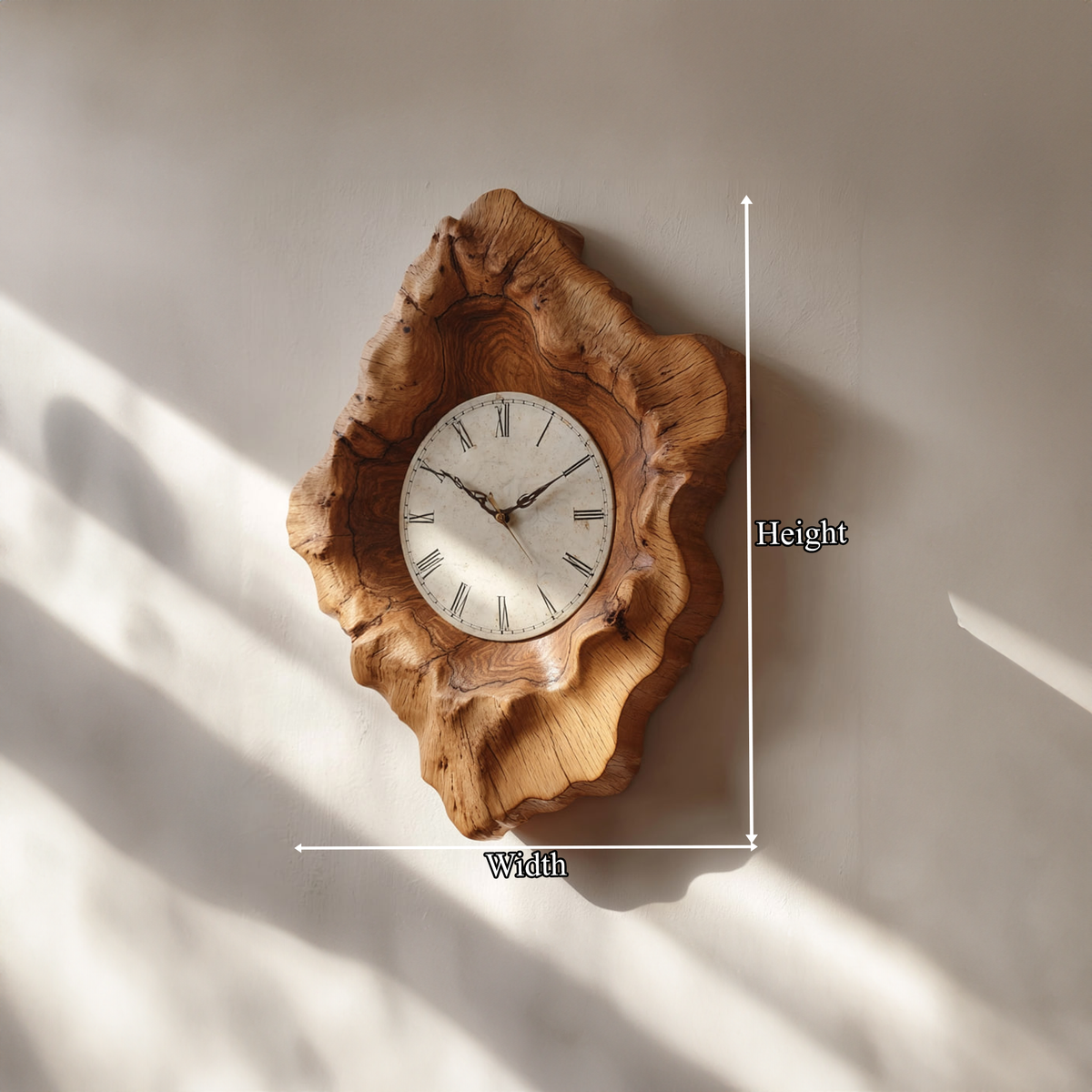 Rustic Organic Natural Wood Wall Clock Office or Study Room Decor - view 6