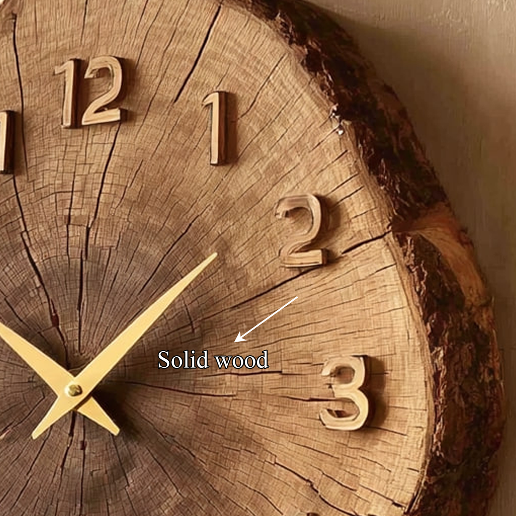 Rustic Timber Slice Wooden Wall Clock Entryway or Hallway - view 4