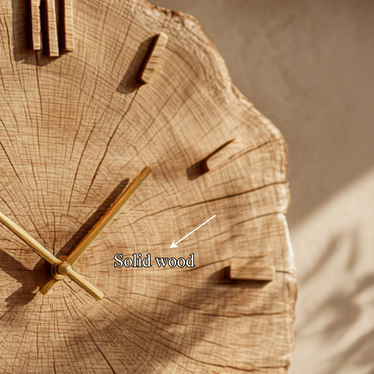 Rustic Natural Wood Grain Wall Clock, Handcrafted Round Tree Slice Clock - view 4
