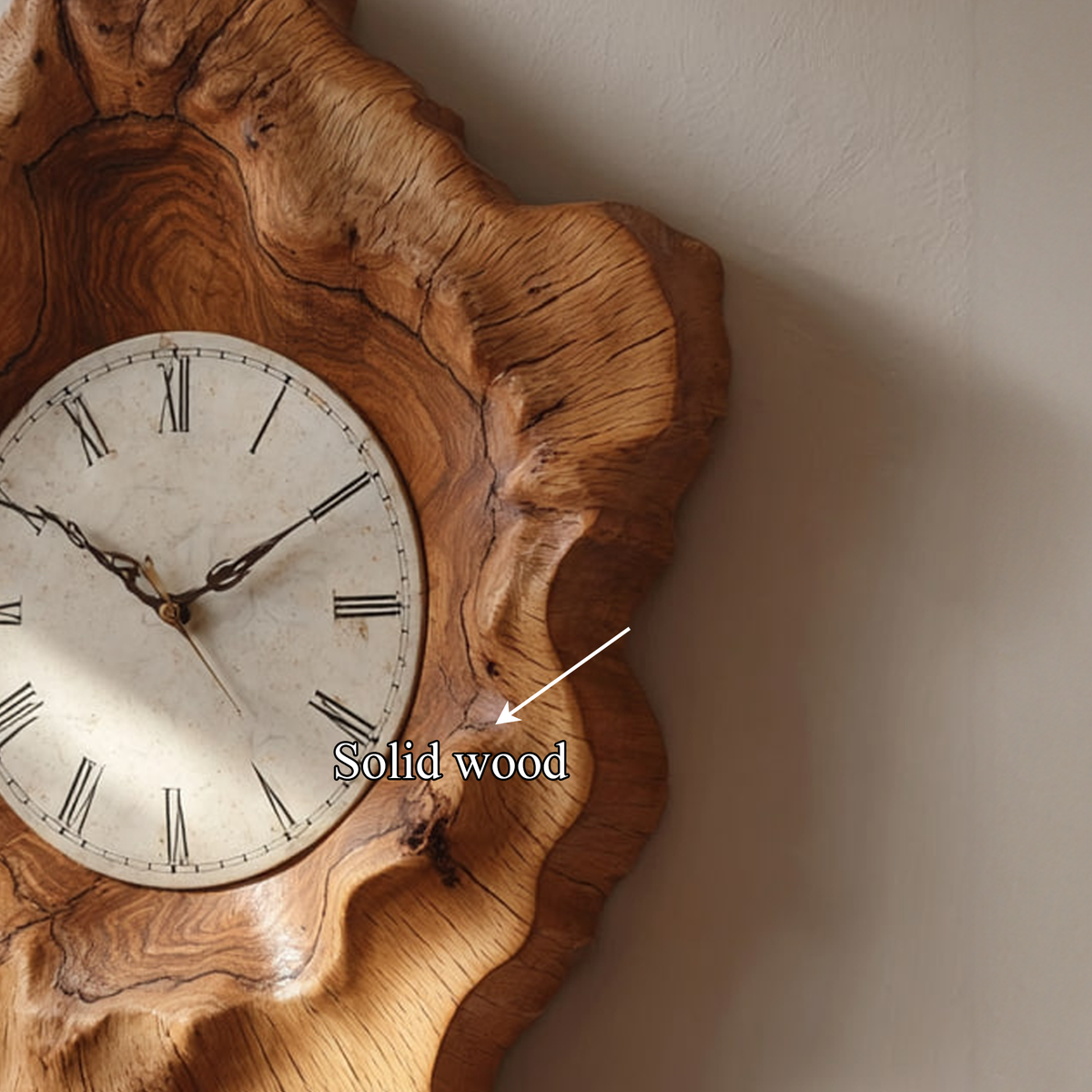 Rustic Organic Natural Wood Wall Clock Office or Study Room Decor - view 5