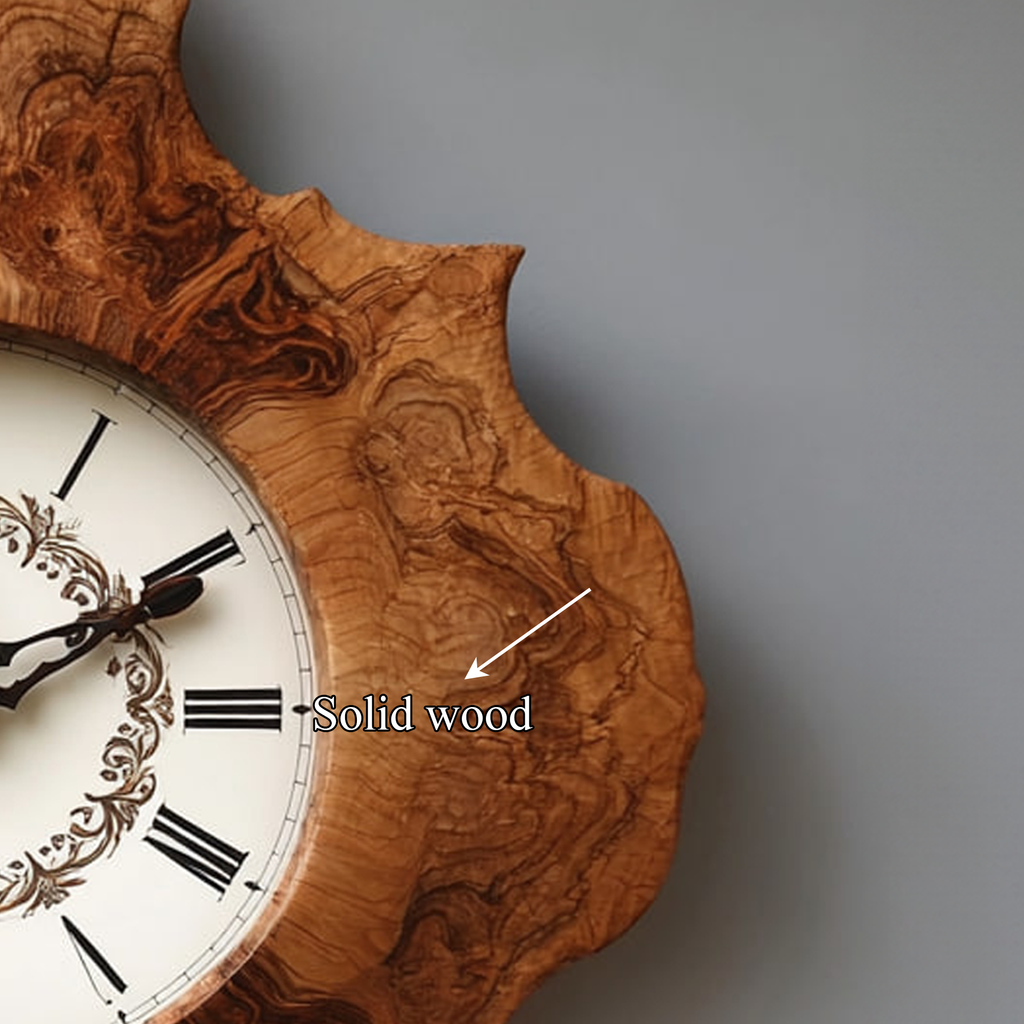 Rustic Unique Wood Wall Clock, Handcrafted Large Live Edge Tree Slice Silent Clock - view 4