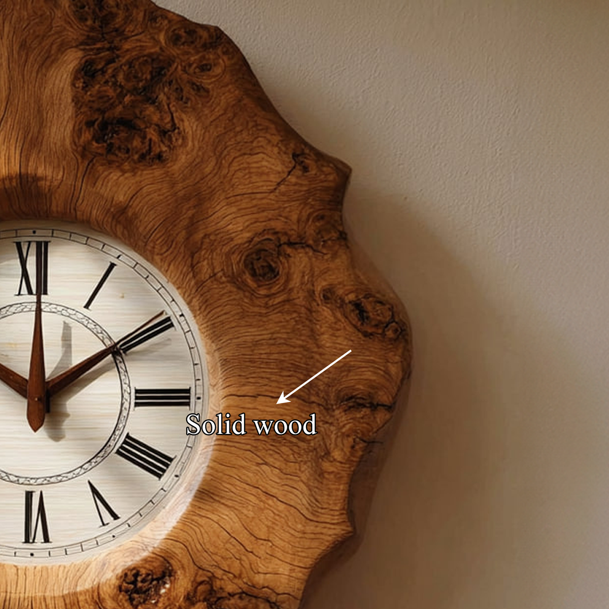 Handcrafted Organic Wood Wall Clock Kitchen or Dining Room - view 5