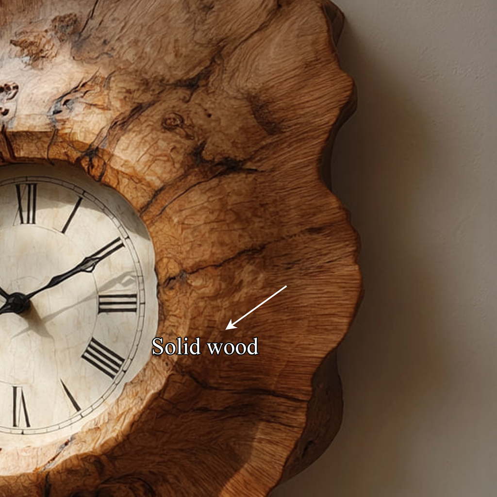Rustic Organic Handmade Wood Wall Clock Entryway or Living Room - view 5