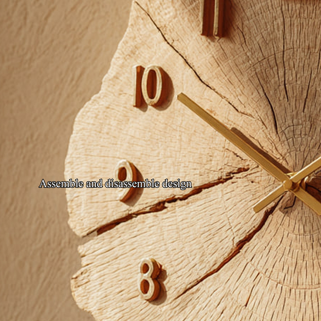 Rustic Solid Wood Slice Wall Clock, Unique Handcrafted Tree Branch Clock - view 3