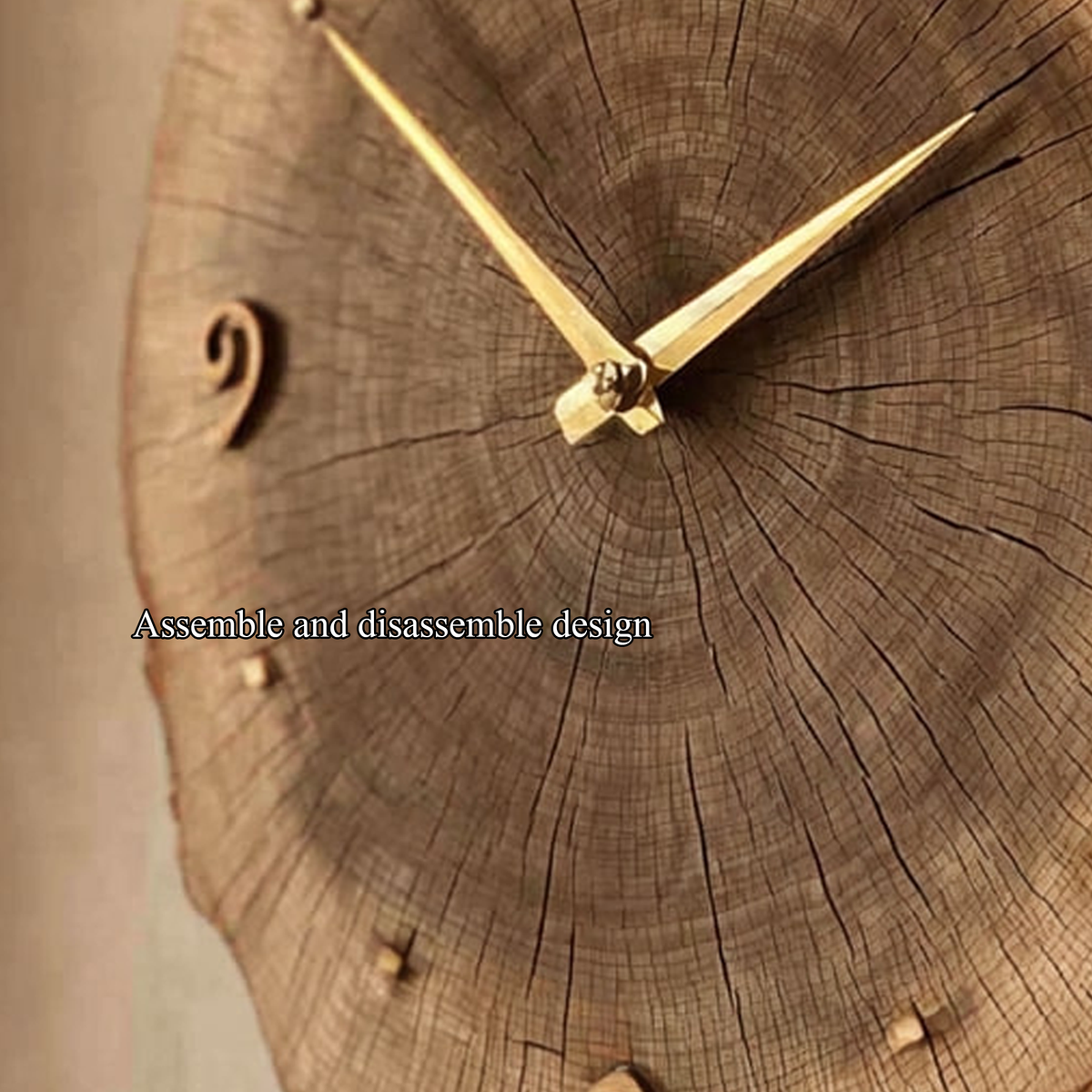Rustic Vintage Wood Wall Clock Dining Room or Office - view 3