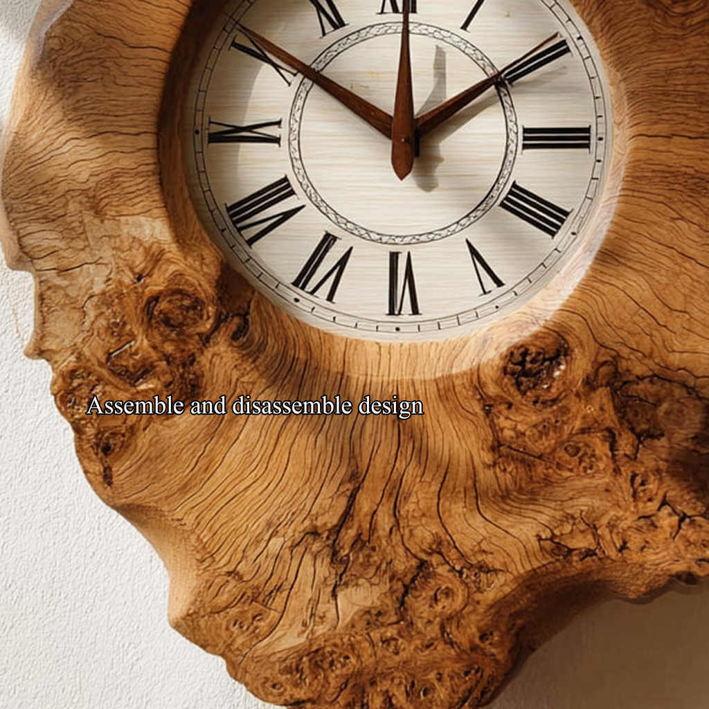 Handcrafted Organic Wood Wall Clock Kitchen or Dining Room - view 3