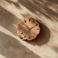 Rustic Round Wood Wall Clock, Handcrafted Live Edge Tree Slice Silent Wooden Clock