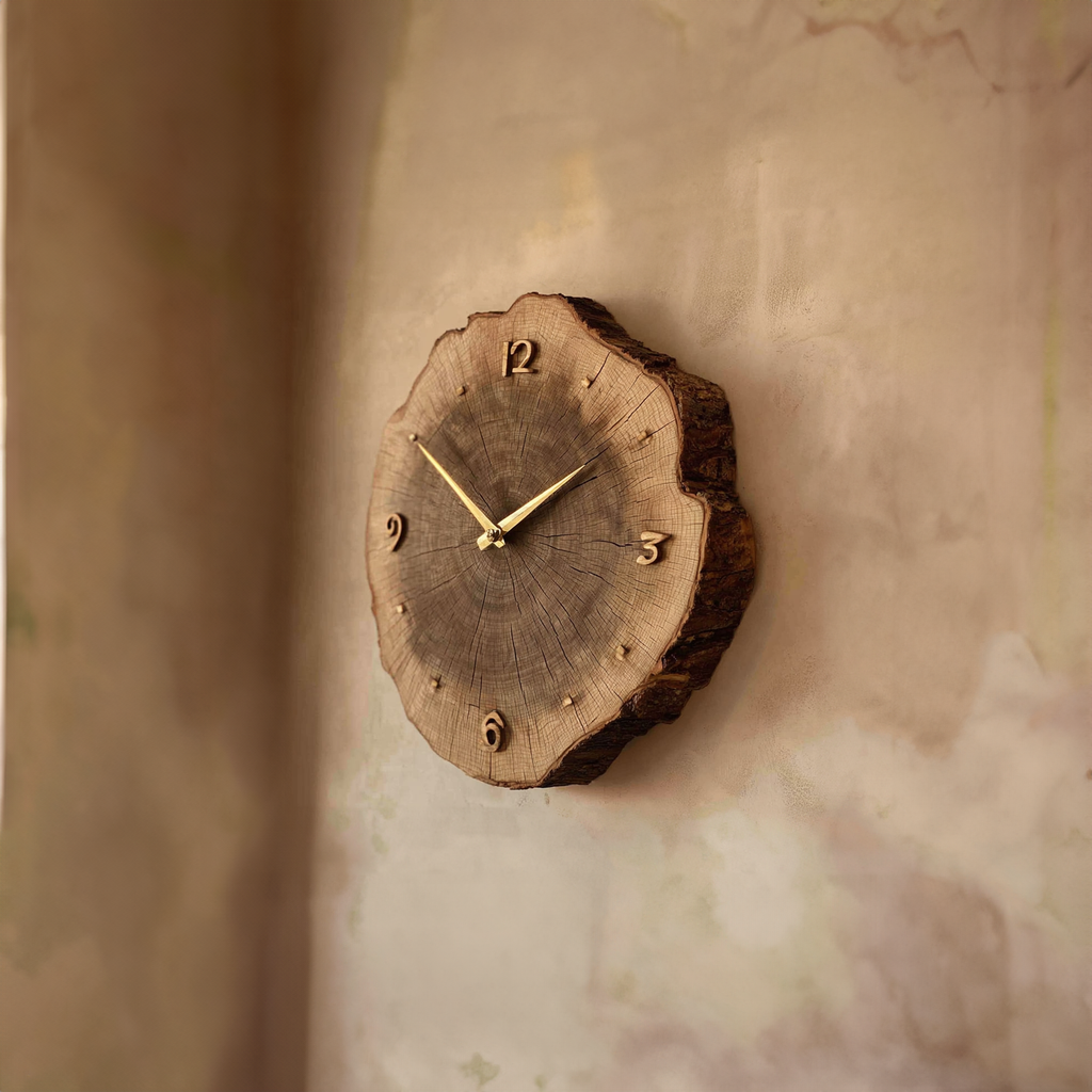 Rustic Vintage Wood Wall Clock Dining Room or Office
