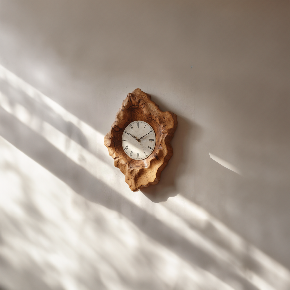 Rustic Organic Natural Wood Wall Clock Office or Study Room Decor - view 2