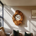 Handcrafted Organic Wood Wall Clock Kitchen or Dining Room