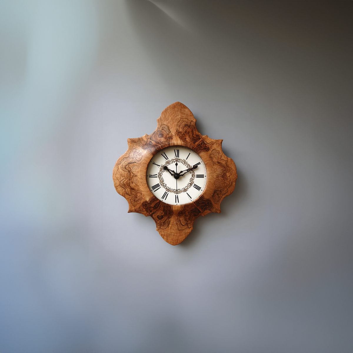 Rustic Unique Wood Wall Clock, Handcrafted Large Live Edge Tree Slice Silent Clock - view 2