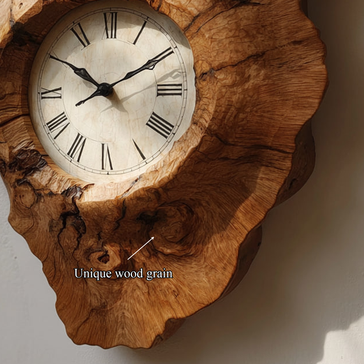 Rustic Organic Handmade Wood Wall Clock Entryway or Living Room - view 4