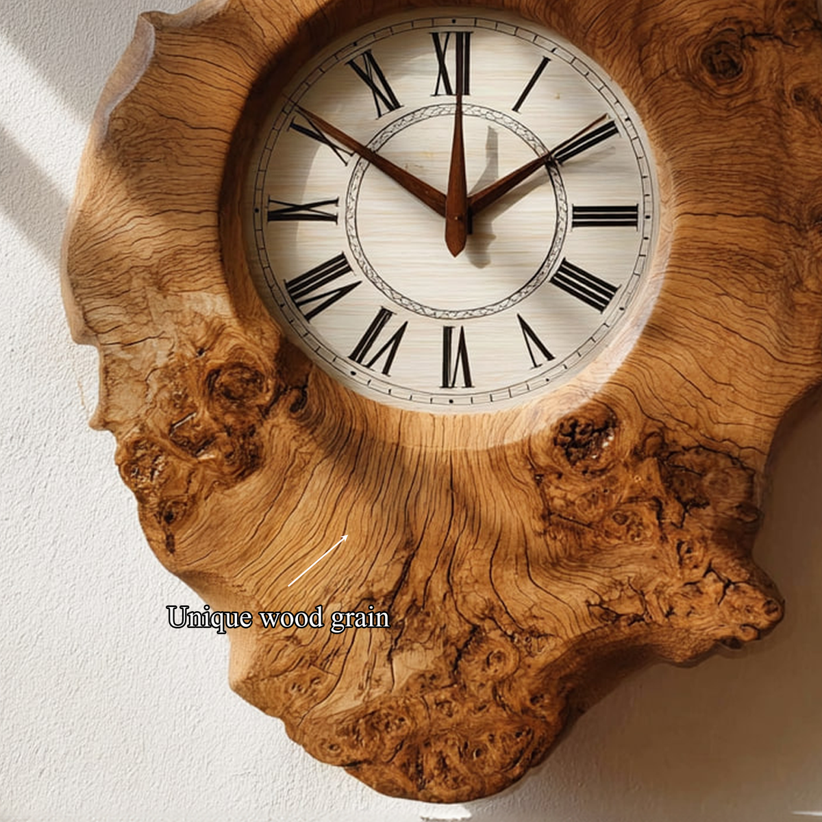 Handcrafted Organic Wood Wall Clock Kitchen or Dining Room - view 4