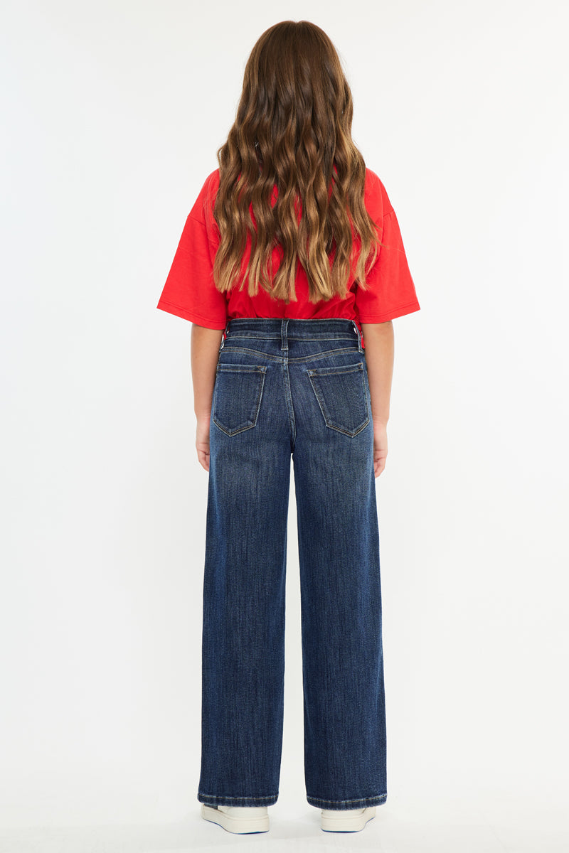 Girls' High Rise Wide Leg Jeans - Andy