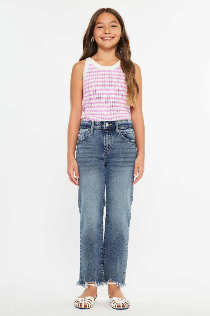 Girls' High Rise Slim Straight Jeans - Bianca