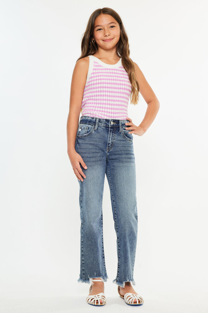 Girls' High Rise Slim Straight Jeans - Bianca