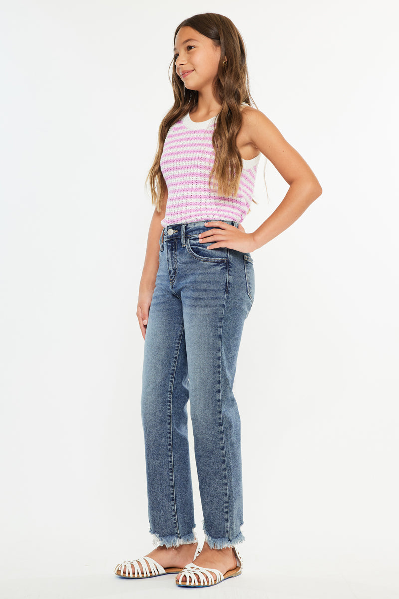 Girls' High Rise Slim Straight Jeans - Bianca