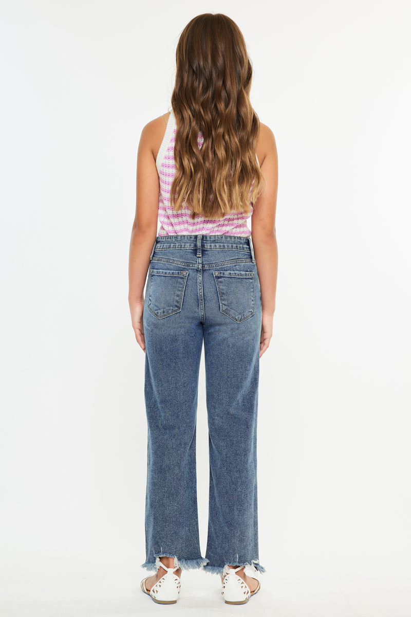 Girls' High Rise Slim Straight Jeans - Bianca