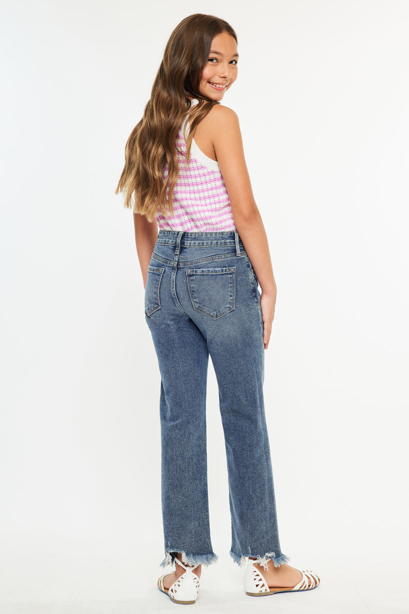 Girls' High Rise Slim Straight Jeans - Bianca