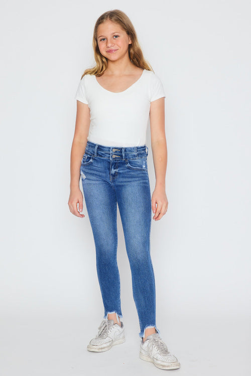 Girls' High Rise Ankle Skinny Jeans - Bunnie