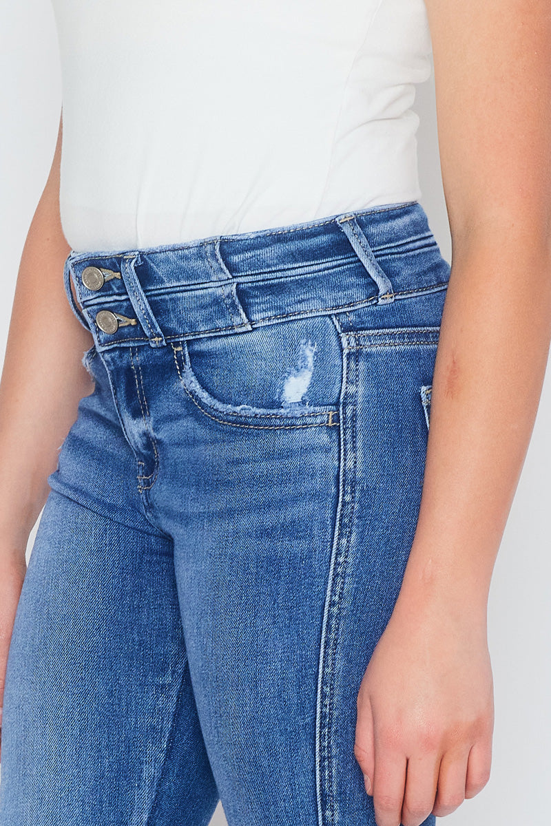 Girls' High Rise Ankle Skinny Jeans - Bunnie