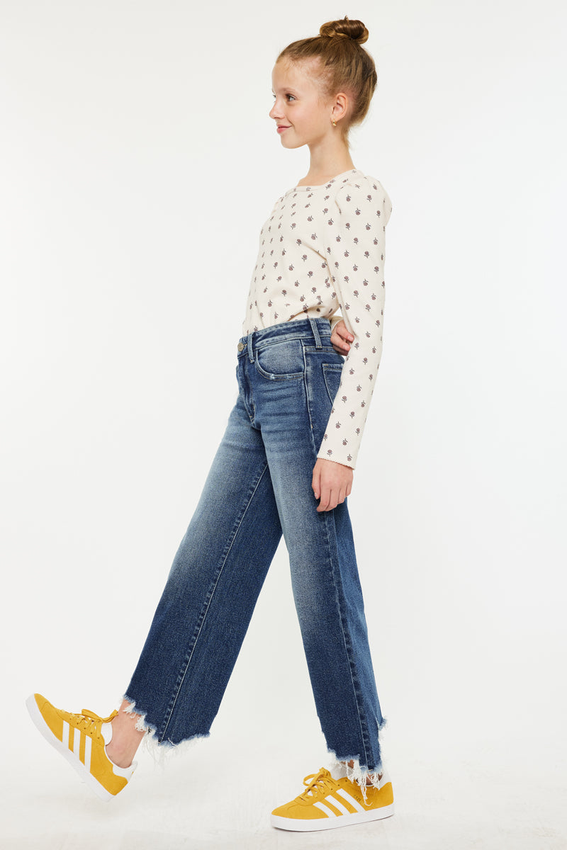 Girls' High Rise Wide Leg Jeans - America