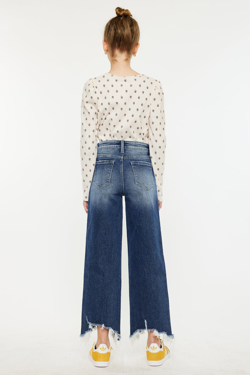 Girls' High Rise Wide Leg Jeans - America