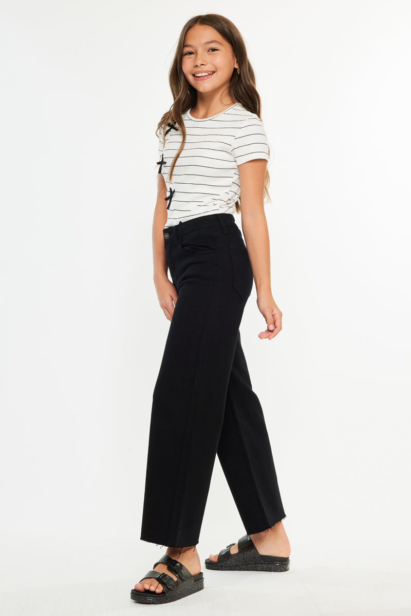 Girls' High Rise Cropped Wide Leg Jeans - Berlin