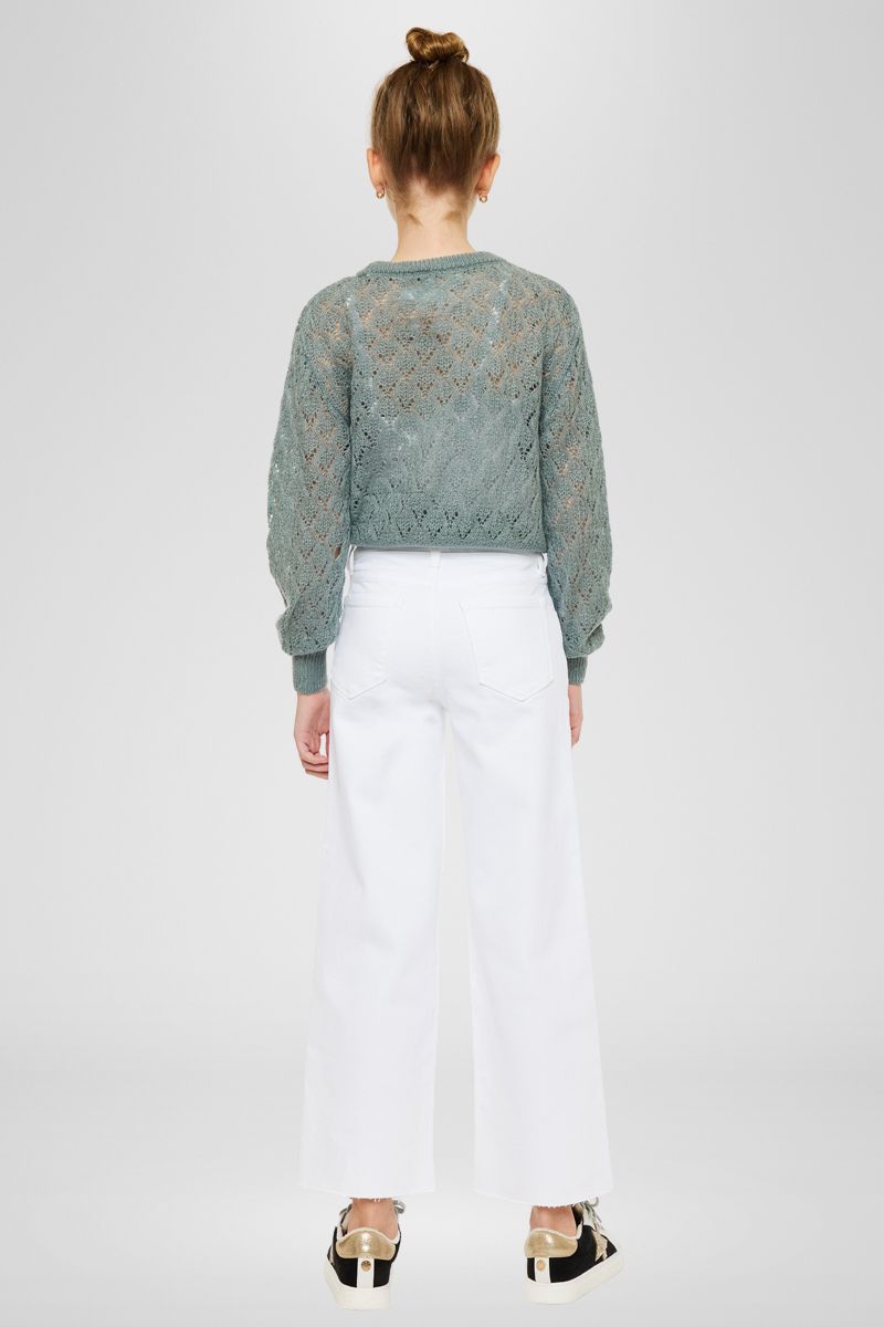 Girls' High Rise Cropped Wide Leg Jeans - Berlin