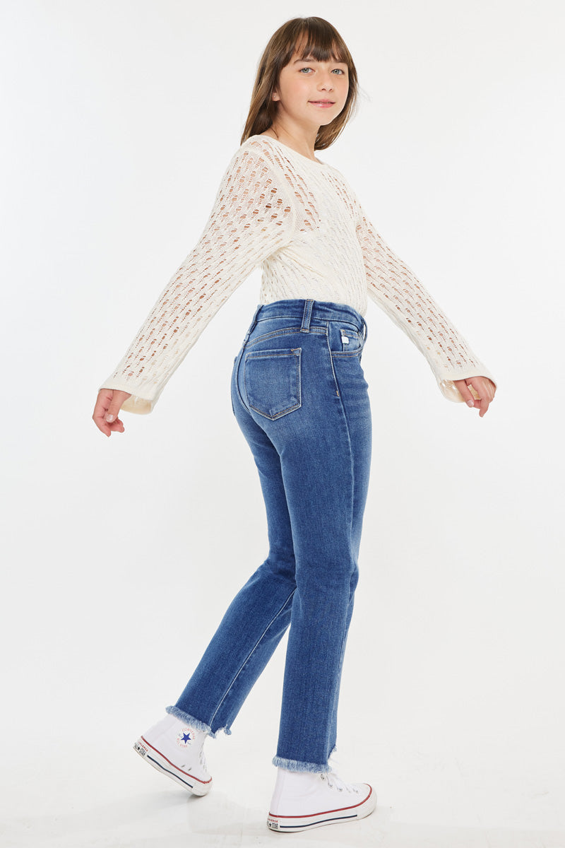 Girls' High Rise Slim Straight Jeans - Auburn