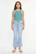Girls' High Rise Cropped Bootcut Jeans - Beth