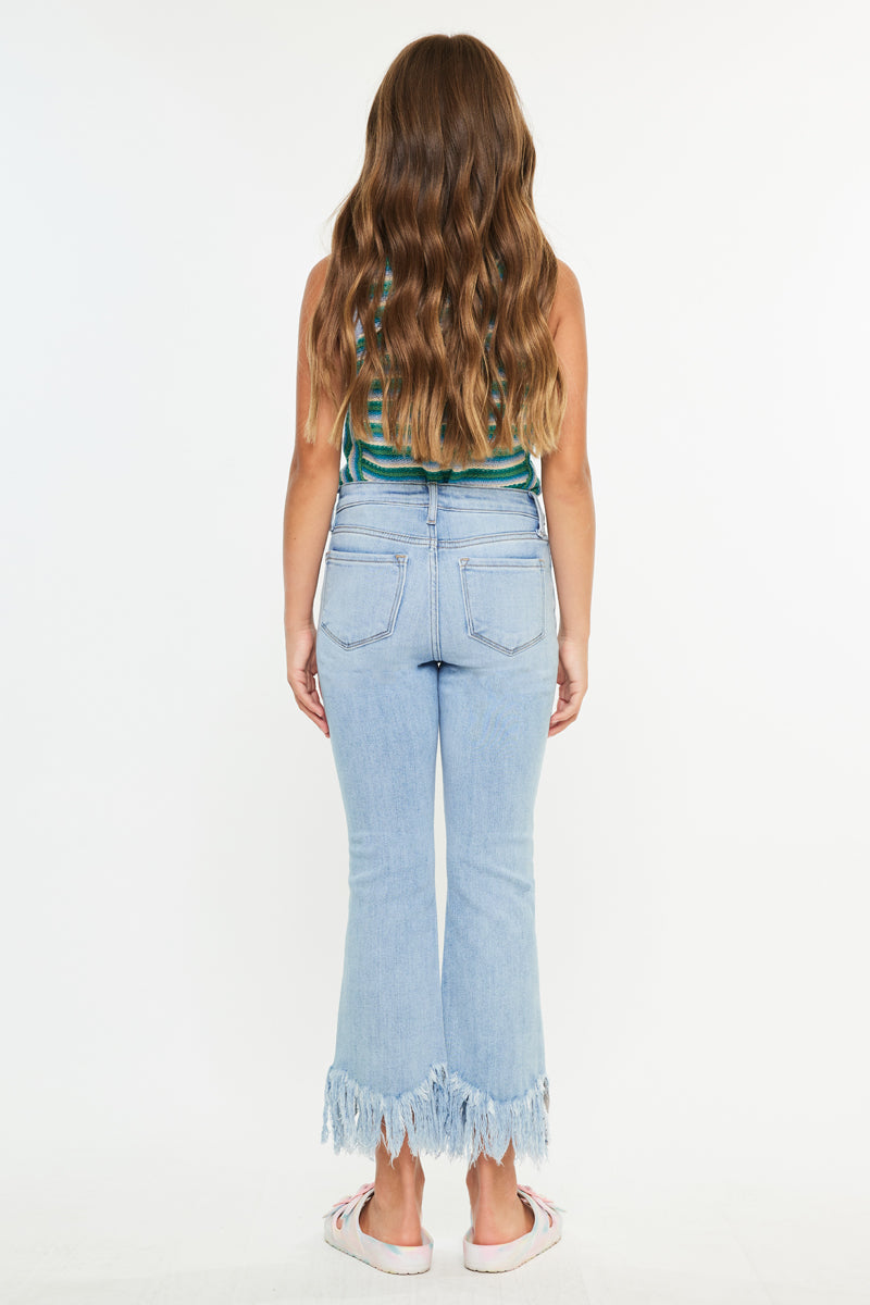 Girls' High Rise Cropped Bootcut Jeans - Beth