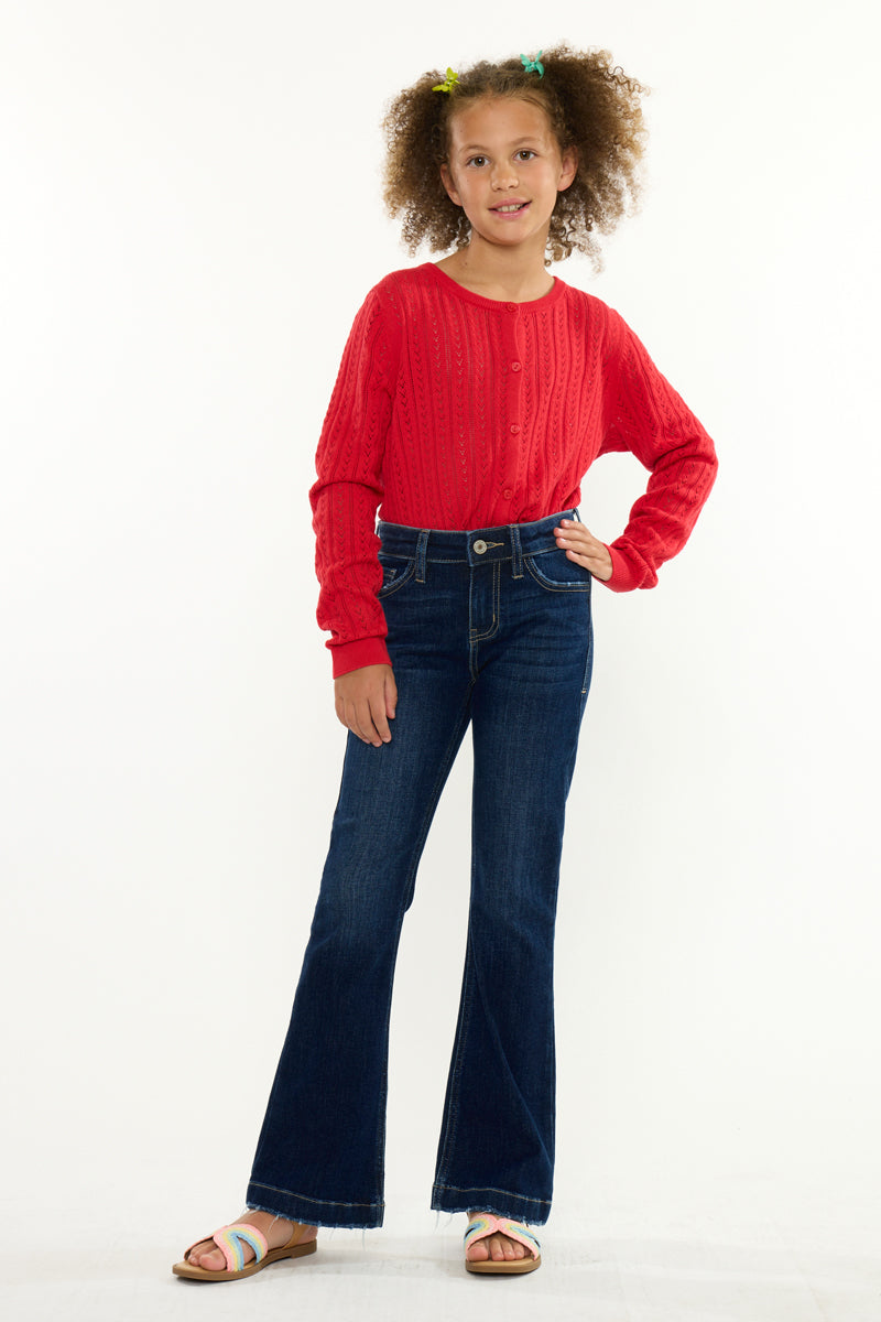 Girls' Mid Rise Flare Jeans - Aster