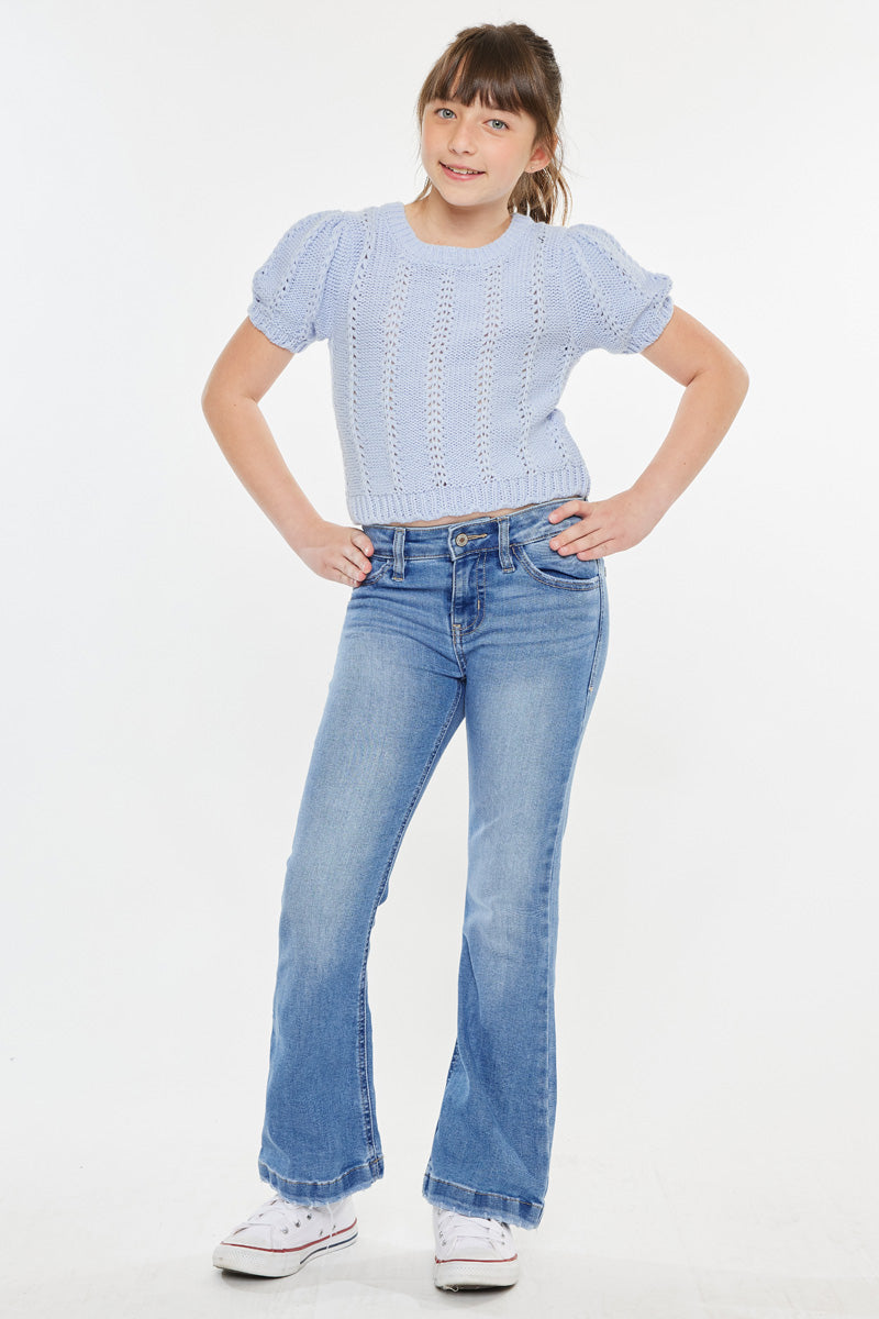 Girls' Mid Rise Flare Jeans - Aster