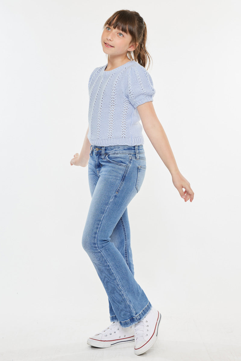 Girls' Mid Rise Flare Jeans - Aster
